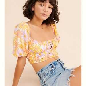 NWT L* space Josie Daisy Crop Top Sz S